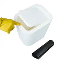 Lixeira 12L Tampa Click Com Depósito Integrado Para Sacos Plásticos De Lixos + 1 Refil