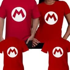 Camiseta Camisas Kit Familia Tal mãe Tal Pai tal Filho(a) MARIO monte seu kit- VALOR 1 PEÇA