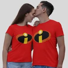 Kit 2 Camisas de Casal Camisetas Casais Os Incriveis para Dia dos Namorados