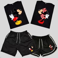 Conjunto Shorts Casais + Kit 2 Camisetas para Casal Namorados C120
