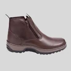 Bota Botina Masculina Couro Legítimo Com Zíper Para Trabalho e Palmilha em GeL