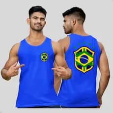 Camiseta Regata Brasil Camisa Cavada Copa Academia Lançamento