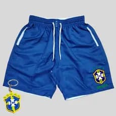 short de praia Masculino bermuda tactel Brasil + Chaveiro personalizado