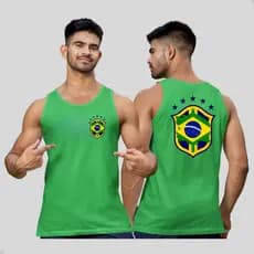 Camisa Regata Masculina Brasil Cavada Copa Moda Verão Lançamento