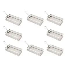 Kit 8 Cestas Inox Para Servir Fritas Nugget Porções Hamburguer Oferta