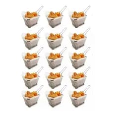15 Cesta Para Servir Porções Batata Frita Frango Nugget 10,5x9x6cm