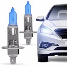 Par Lâmpada Super Brancas H1 8500k Efeito Xenon Azulado Luz Baixa 55w Carro e Moto
