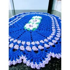 TAPETE DE CROCHÊ .TAPETE OVAL.TAPETE PARA PORTA.TAPETE PARA BANHEIRO.TAPETE PARA COZINHA 65×45 cm