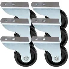 6x Rodinha Roda Rodízio Fixo Aço Suporte Móveis S/ Trava 4cm