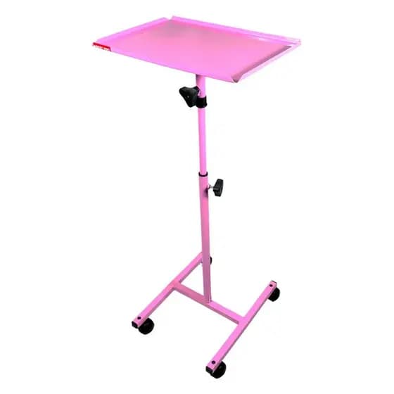 Mesa Carrinho Auxiliar C/ Altura Regulável Vapor Ozônio Rosa
