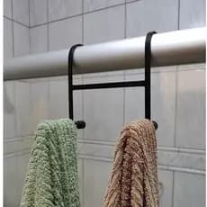 Suporte Porta Toalha Duplo Toalheiro Para Box Preto Fosco