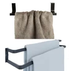 kit acessórios para Banheiro 2 pçs Toalheiro E Porta Toalha de Rosto Preto Fosco