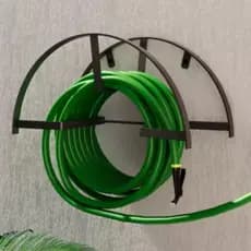 suporte para Enrolar Mangueira De Parede Reforçado Preto fosco
