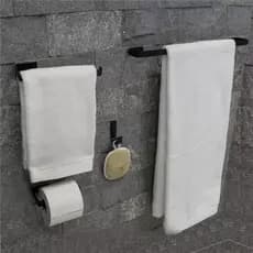 kit acessórios Para Banheiro 4 pçs preto fosco