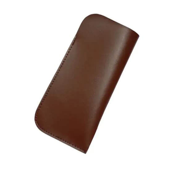 Kit 3 Estojos Porta Óculos de Sol e Grau Capinha Couro Caramelo