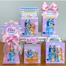 kit festa personalizada caixas bluey rosa menina