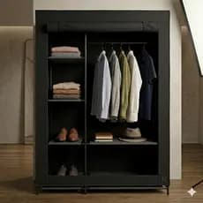 Guarda Roupa Portátil Dobrável Solteiro Organizador Prático Compacto Ideal para Quartos Pequenos Solteiro