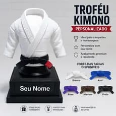 Troféu Kimono Personalizado 18cm – Presente para Lutadores de Jiu-Jitsu ou Judo