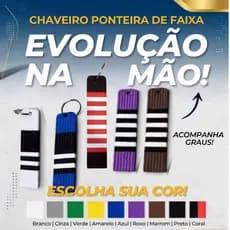 Chaveiro Ponteira de Faixa Jiu-Jitsu em PLA | Acompanha os Graus( Trofeu kimono jiu jitsu))