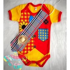 Body Temático Junino para bebê menino - Festa Junina/Julina/Mesversário