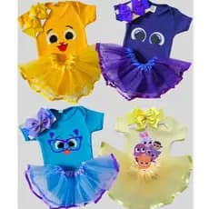 Kit Body Temático Para Mesversário Bebê Menina Bolofofos