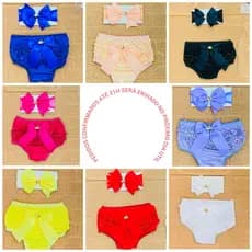 Calcinha Bunda Rica + Laço Bebê Menina - Escolha a variação