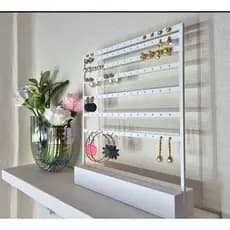 Suporte de Brincos com 49 Pares Organizador de Mesa Design Elegante Porta Joias Prático e Funcional