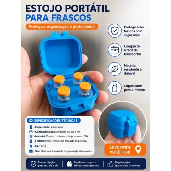 Caixa Porta Ampolas Tirzepartida 3ml Organizador Ampolas
