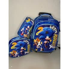 Kit Mochila Infantil Sonic Rodinhas Eestojo Lancheira 2025 3d