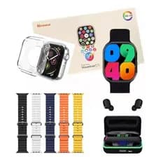 Smartwatch W69 Ultra Plus Serie 10 +6 Pulseiras Fone E Case