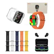 Smartwatch W69 Ultra Plus Serie 10 + 6 Pulseiras Case Fone