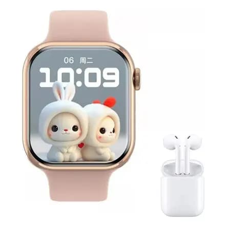 Smartwatch 9 Rose Prova Dagua Compativel Com  Iphones +fone