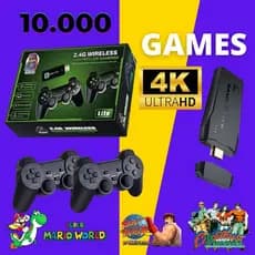 Video Game Stick original HDMI 4k Video Game Retro 2 controles sem fio - 64 GB 10 Mil Jogos