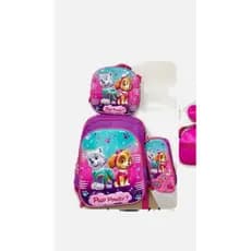 Lindo Kit Mochila Escolar Patrulha Canina Para Meninas Lancheira Estojo