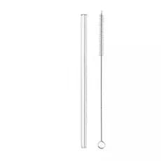 (2 itens) 1 Canudo de vidro reutilizável resistente de borossilicato + 1 escovinha