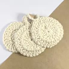 Kit 3 EcoPads demaquilantes reutilizáveis ecológicos sustentáveis de crochê