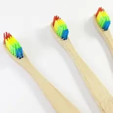Escova de dente de bambu colorida - Ecológica, sustentável e não polui