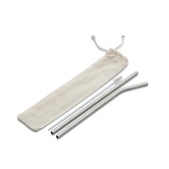 KIT Canudos de inox (1 reto + 1 curvo + 1 escovinha + 1 capinha exclusiva)