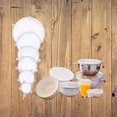 KIT 6 (seis) tampas reutilizáveis de silicone - Ecológico, prático e durável