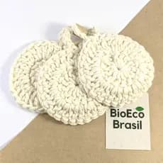 KIT 5x EcoPad demaquilante reutilizável ecológico sustentável disco de crochê algodão eco pad