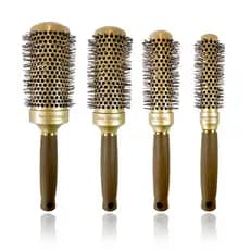 Escova de Cabelo Profissional Dourada Com Cerdas de Poliamida Revolucione Seu Cabelo Cerâmica, Antiderrapante e Perfeita