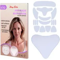 Kit 17 Adesivos Anti Rugas Silicone Reutilizáveis – Lifting Facial Skin Care Rosto Colo Original Envio Rápido Uso Diário