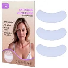 Kit com 3 Silicone Colágeno Adesivo Anti Rugas Pescoço Adesivo para Rugas Papada do Pescoço Skin Care Reutilizável 30x