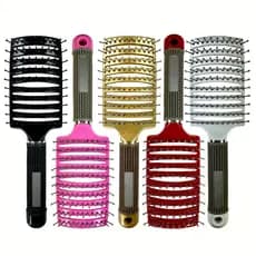 Escova Raquete Vazada Curva Cerâmica Profissional Com Cerdas Nylon - Cabelos Radiantes Agora Mesmo!