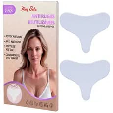 (kit com 2) Adesivo Silicone para Decote Colo Pad Muy Bela Colágeno para Marcas dos Seios Peito Pele Linhas de Expressão