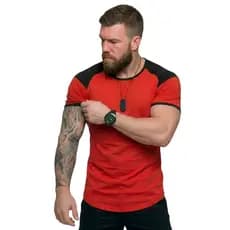 Camiseta Masculina Meia Raglan Detalhe Ombro Manga Curta Camisa De Treino Diversas Cores