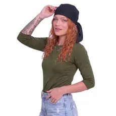 Blusinha Feminina Básica Manga 3/4  T-shirt Moda Casual