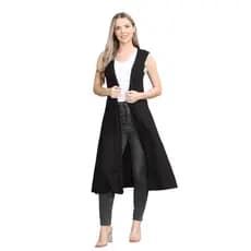 Maxi Colete Cardigan longo feminino aberto Casual Comprido Malha Viscolycra
