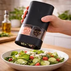 Moedor Automático Elétrico 2 Em 1 Sal Grosso Pimenta Temperos USB Recarregável Ajuste De Moagem Cozinha Gourmet