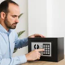 Cofre Digital Eletrônico com Teclado e Chave - Segurança - Segredo